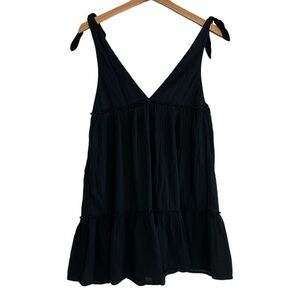 Aerie Black babydoll dress with adjustable tie straps